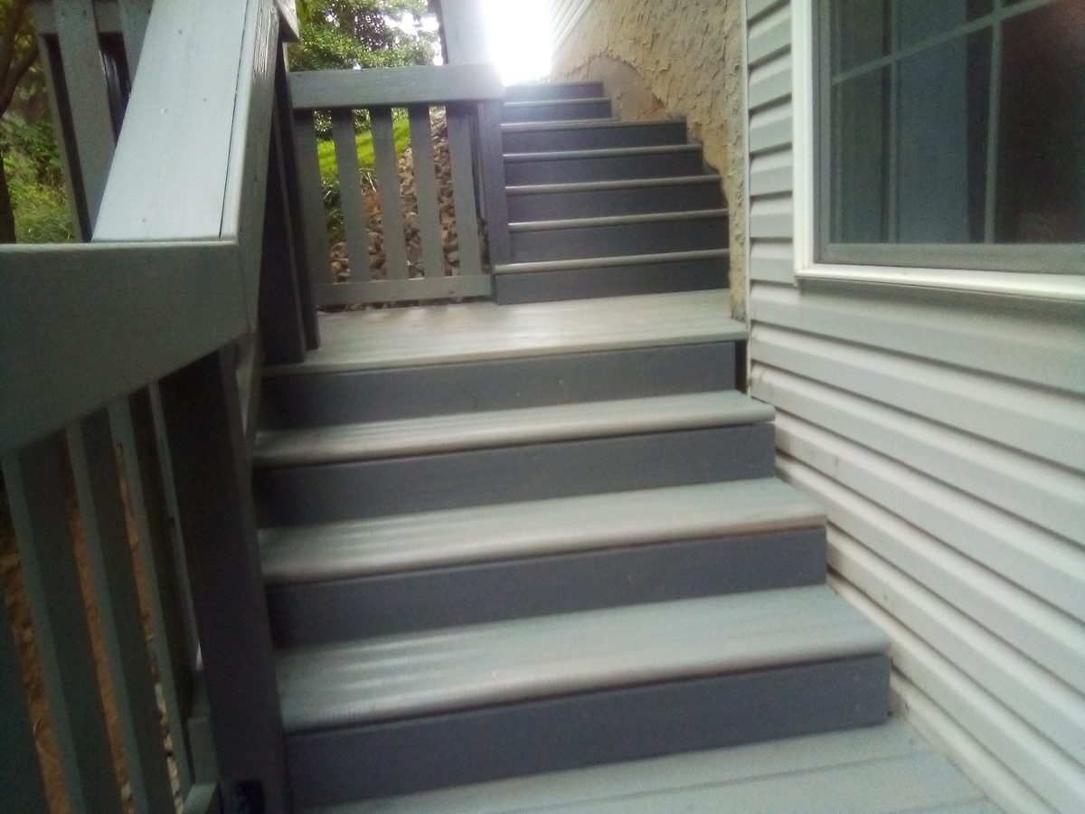 Deck stairs freshly painted and sealed